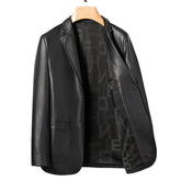 Spring men's leather coat in business style